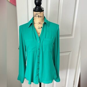 Classic Express Green teal Portofino Shirt small